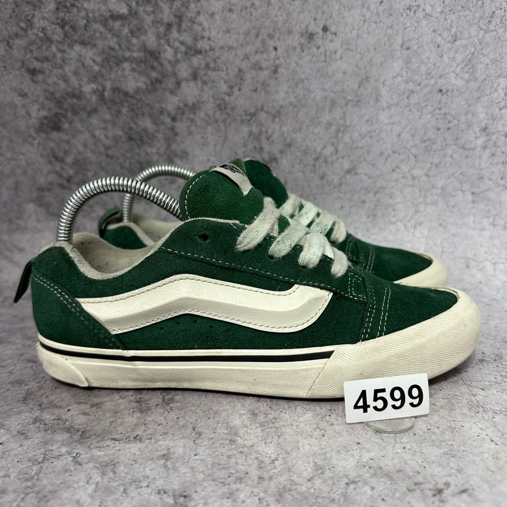 Vans Knu Skool Sneakers Kids Size 6 Green Suede Puffy 90s Style Low Top Shoes